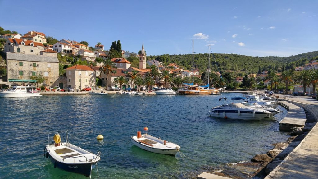 Mediterranean harbour village on a cycling tour