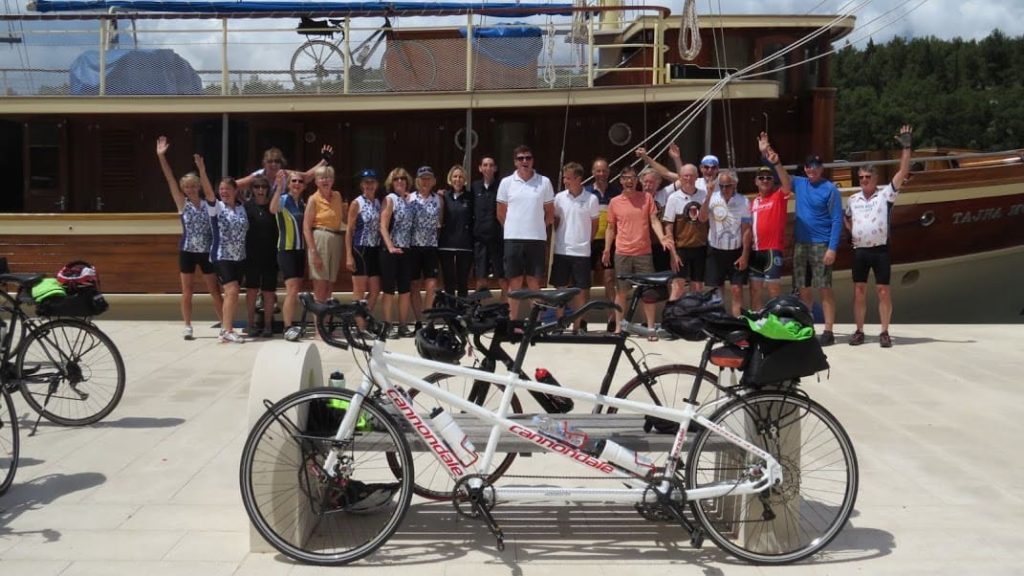 Bike and sail group tour in Croatia with bicycles and traditional boat